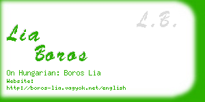 lia boros business card